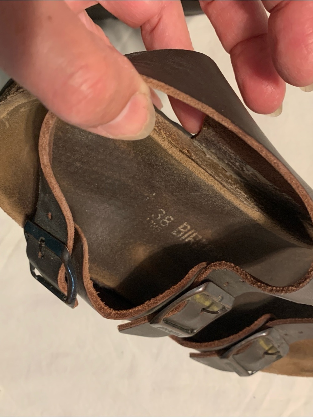 Birkenstock Brown Two-Strap Leather Sandals - Picture 9 of 10